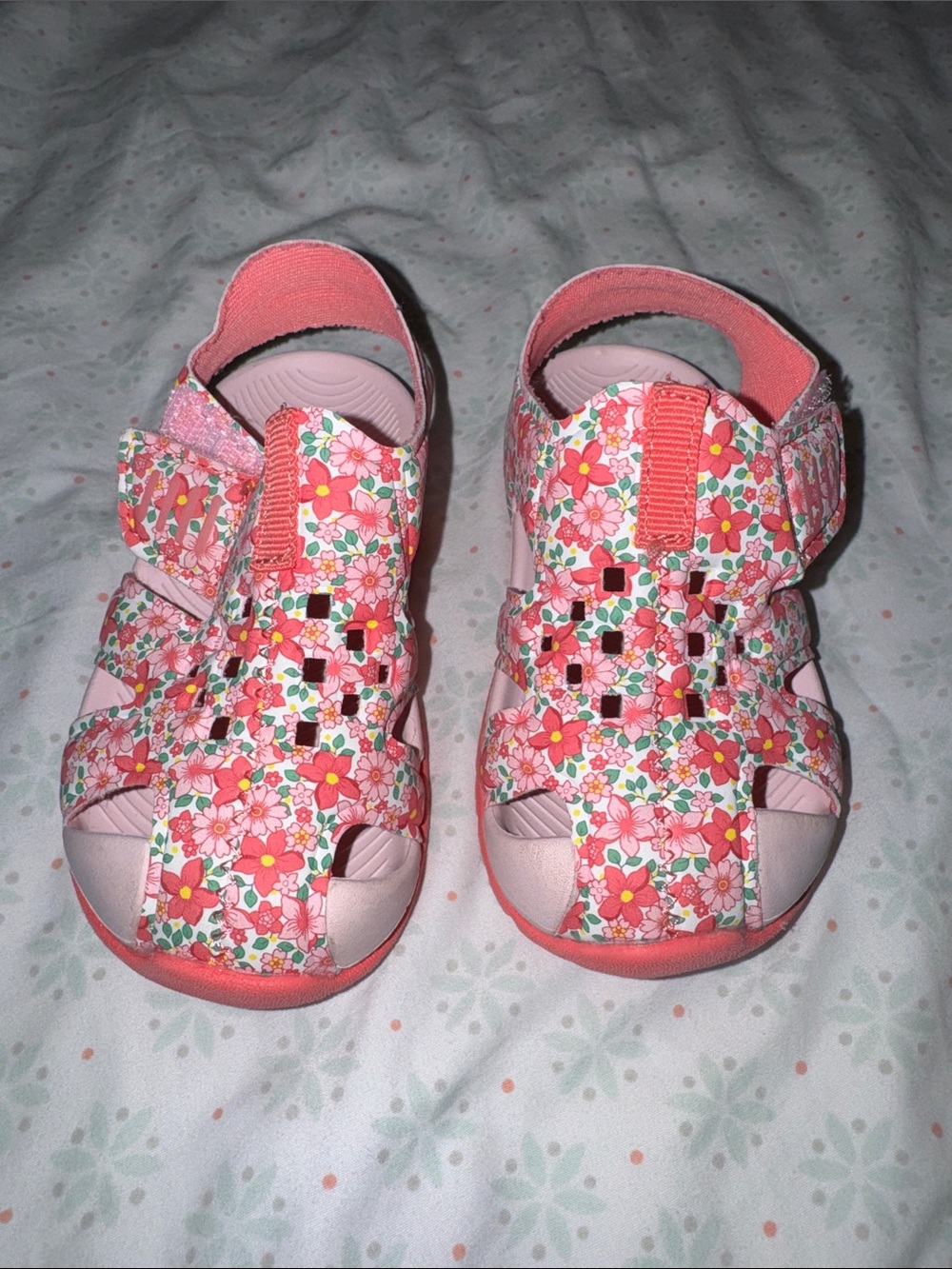 wonder nation Pink Floral Strap Sandals